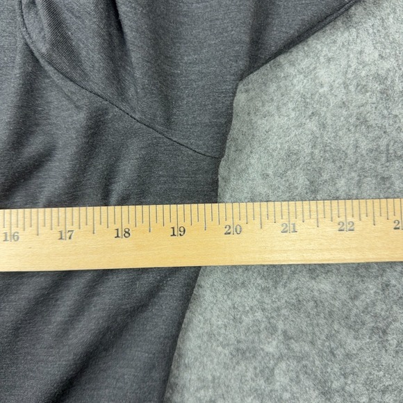 Betabrand Shirt Women XL Gray Erin Peplum Top Flutter Short Sleeve Office Career - Picture 9 of 11